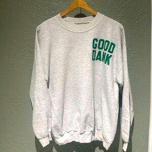 Gray sweater crewneck long sleeve pocket logo
